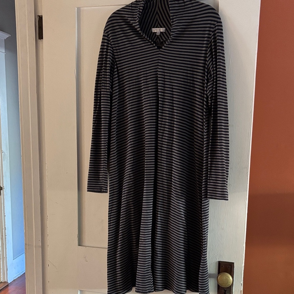 Striped Navy and Gray Women's Dress